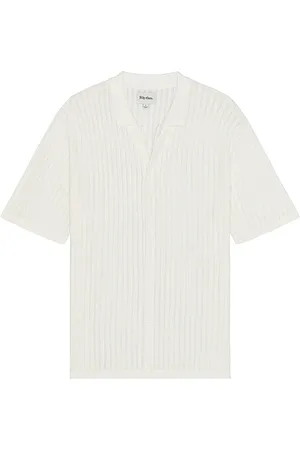 Rhythm Knit button down polo en color blanco talla L en - White. Talla L (también en M).