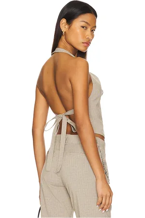 Lioness Butterfly tie top en color beige talla L en - Beige. Talla L (también en M, S, XL, XS, XXS).