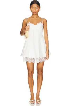 For Love & Lemons Minivestido shae en color talla L en - White. Talla L (también en M, S, XS).