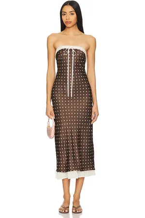 For Love & Lemons Vestido midi daisy mae en color marrón talla M en - Brown. Talla M (también en L, XL).