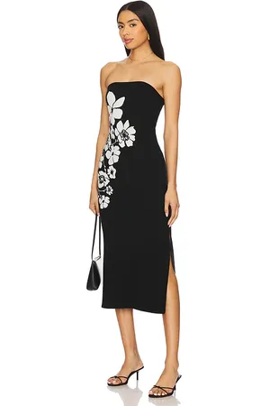Milly Vestido midi dress en color negro talla L en - Black. Talla L (también en M, P, S).