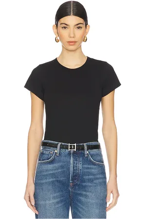 ÉTERNE Fitted crewneck short sleeve top en color talla L en - Black. Talla L (también en M, S, XL, XS).