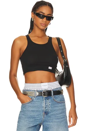 Alexander Wang Tanque de carreras clásico recortado para mujer en color talla L en - Black. Talla L (también en M, S, XL).