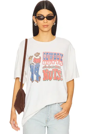 RE/DONE Camiseta cowboy butts en color crema talla S en - Cream. Talla S (también en XS).