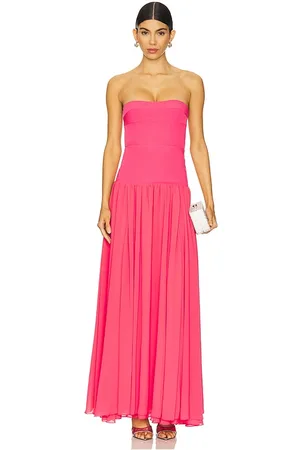 Lovers And Friends Vestido largo margot en color talla L en - Pink. Talla L (también en XL).