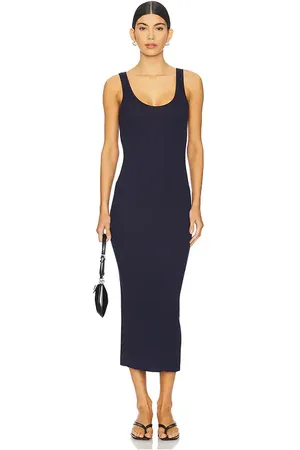 ENZA COSTA Vestido largo sin mangas de punto de seda elástica en color azul marino talla L en - Navy. Talla L (también en M, S, XS).