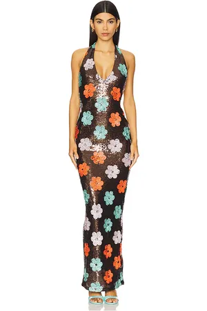 Nookie Vestido largo halter sienna en color marrón talla M en - Brown. Talla M (también en S).