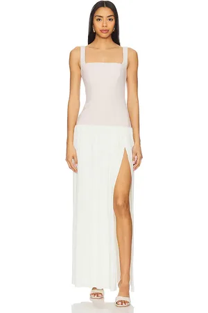Nookie Desiree square neck maxi dress en color nude,white talla L en - Nude,White. Talla L (también en M, S, XL, XS).