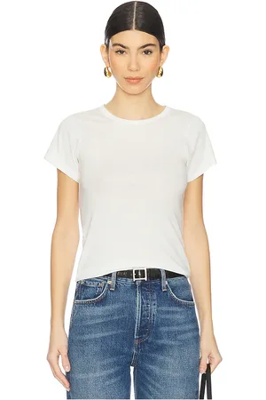 ÉTERNE Fitted crewneck short sleeve top en color blanco talla L en - White. Talla L (también en S, XL, XS).