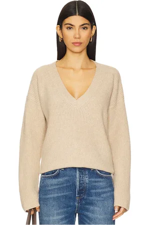 La Ligne Mini suéter con cuello en v toujours en color talla L en - Tan. Talla L (también en M, S, XS, XXS).