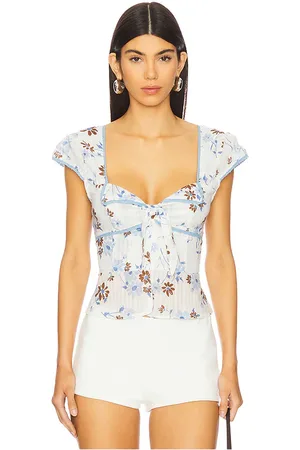 Free People Blusa call me baby en color blanco talla L en - White. Talla L (también en XL).