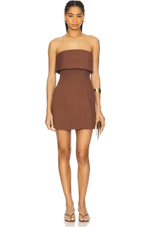 Misha Minivestido jemma en color marrón talla L en - Brown. Talla L (también en M, S, XL, XS, XXL, XXS).