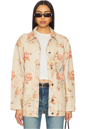 Free People Chaqueta denim we the free avery en color crema talla L en - Cream. Talla L (también en S, XL).