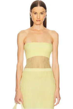 Simkhai Top tubo emberly en color amarillo limon talla L en - Lemon. Talla L (también en M).