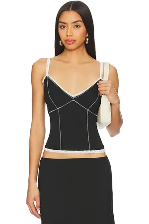 DANIELLE GUIZIO Camiseta tirantes low rise dainty en color talla L en - Black. Talla L (también en M, XL, XS, XXS).