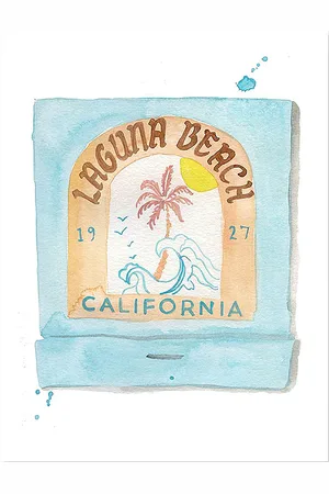 Furbish Studio Decoración de impresión 5x7 laguna beach print en color azul talla all en N/A - Blue. Talla all.
