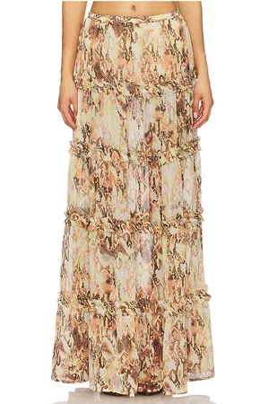 AFRM Falda maxi sabina en color crema talla 2X en - Cream. Talla 2X (también en 3X, L, M, XL).