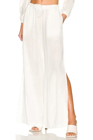 Bella Dahl Pantalones de playa con abertura lateral en color talla L en - White. Talla L (también en M).