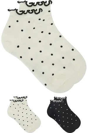 Stems Calcetines hasta los tobillos dot ruffle en color negro, blanco talla all en - Black,White. Talla all.