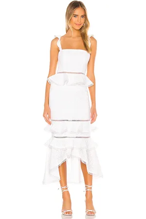 NBD Vestido midi haze en color blanco talla L en - White. Talla L (también en M, S, XS, XXS).