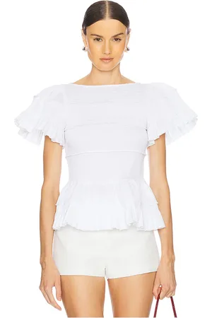 SUSAN FANG Top manga corta top en color talla M-L en - White. Talla M-L (también en XS-S).