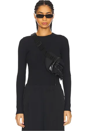 alo Ribbed modal long sleeve top en color talla L en - Black. Talla L (también en M, S, XS).