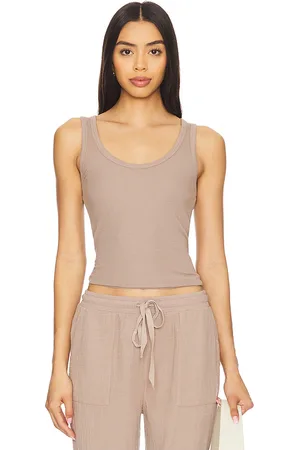Bobi Camiseta tirantes elástica en color taupe talla L en - Taupe. Talla L (también en M, S).