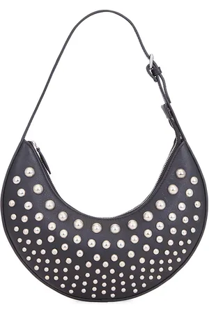 Understated Leather Studded moon bag en color talla all en - Black. Talla all.