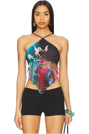 AFRM Ina top en color azul, negro talla L en - Blue,Black. Talla L (también en M, S, XL, XS, XXL).