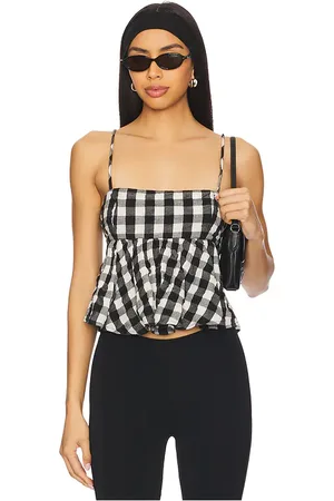Free People Camiseta de cuadros escoceses mia en color negro talla L en - Black. Talla L (también en M, S, XL, XS)