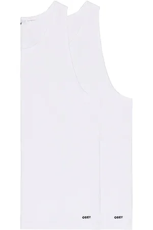 Obey Camiseta tirantes elástica 2 pack en color talla L en - White. Talla L (también en M, S, XL/1X).