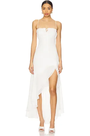 Amanda Uprichard Vestido irregular dress en color blanco talla L en - White. Talla L (también en M, S, XL, XS).