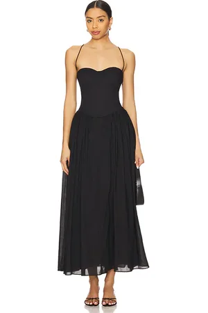 Bardot Vestido largo de algodón estie en color talla 10 en - Black. Talla 10 (también en 2, 4, 6, 8).