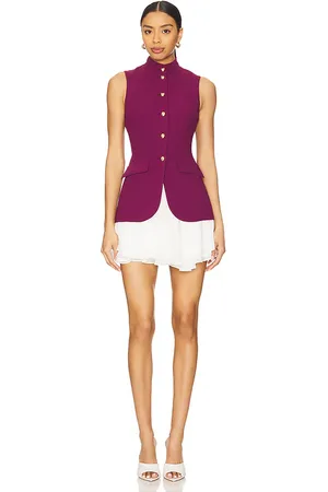 Amanda Uprichard Vestido justine en color burgundy talla L en - Burgundy. Talla L (también en M, S, XL, XS).