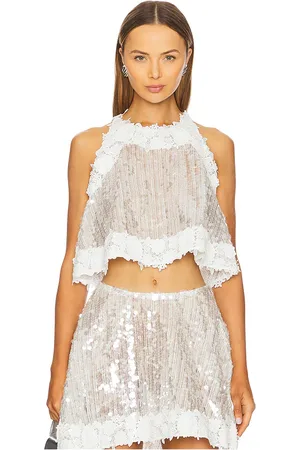 AKNVAS Top con lentejuelas lola en color neutral metálico talla S en - Metallic Neutral. Talla S (también en XS).