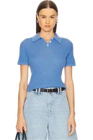 Guest In Residence Guest en residence shrunken cashmere polo en color azul talla L en - Blue. Talla L (también en M, S, XL, XS).
