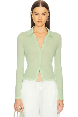 Guest In Residence Guest en residence ele cashmere shirt en color verde salvia talla L en - Sage. Talla L (también en XL, XS).