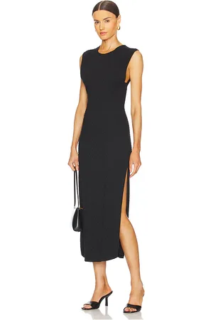 Free People Vestido midi eventide en color negro talla L en - Black. Talla L (también en M, S, XL, XS).