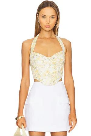 Bardot Top corset halter pollie en color amarillo talla 12 en - Yellow. Talla 12 (también en 10, 8).