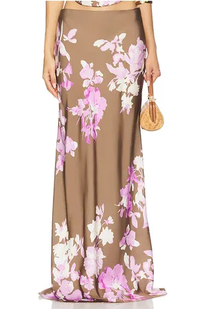 ROCOCO SAND Falda maxi skirt en color brown,lavender talla L en - Brown,Lavender. Talla L (también en M, S).