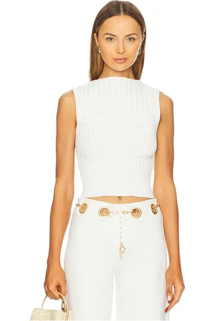 Cult Gaia Top sin mangas anzu en color blanco talla L en - White. Talla L (también en M, S, XS).