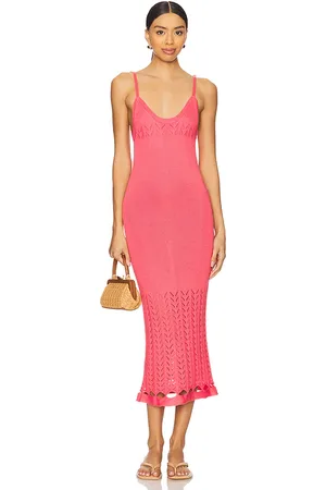 Peixoto Vestido punto nora en color coral talla L en - Coral. Talla L (también en XL).
