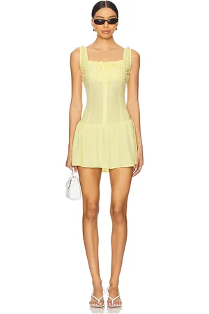 Frankies Bikinis Minivestido christa en color amarillo talla L en - Yellow. Talla L (también en M, XL).