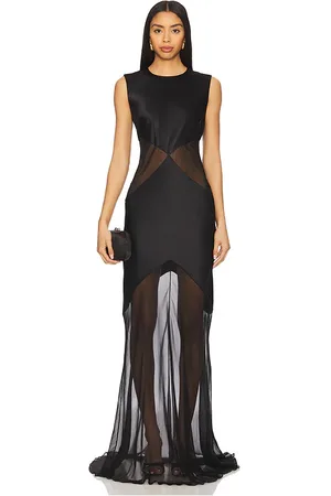 Alejandra Alonso Rojas Vestido transparente abstracto en color talla 6 en - Black. Talla 6 (también en 8).