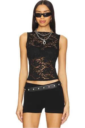 MORE TO COME Iris lace top en color talla L en - Black. Talla L (también en M, S, XL).