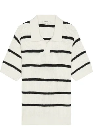 Frame Jersey tipo polo striped en color crema talla L en - Cream. Talla L (también en M, S).