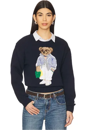 Ralph Lauren Suéter de cuello redondo de algodón polo bear en color azul marino talla L en - Navy. Talla L (t