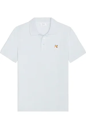 Maison Kitsuné Fox head patch regular polo en color bebe azul talla L en - Baby Blue. Talla L (también en M, S, XL/1X).