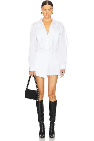 OFF-WHITE Minivestido poplin savana en color blanco talla 36 en - White. Talla 36 (también en 38).