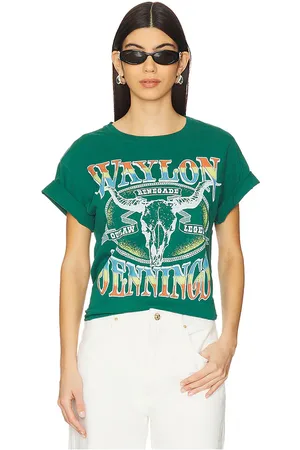 DAYDREAMER Camiseta waylon jennings outlaw legend en color verde talla L en - Green. Talla L (también en M, S, XL, XS).